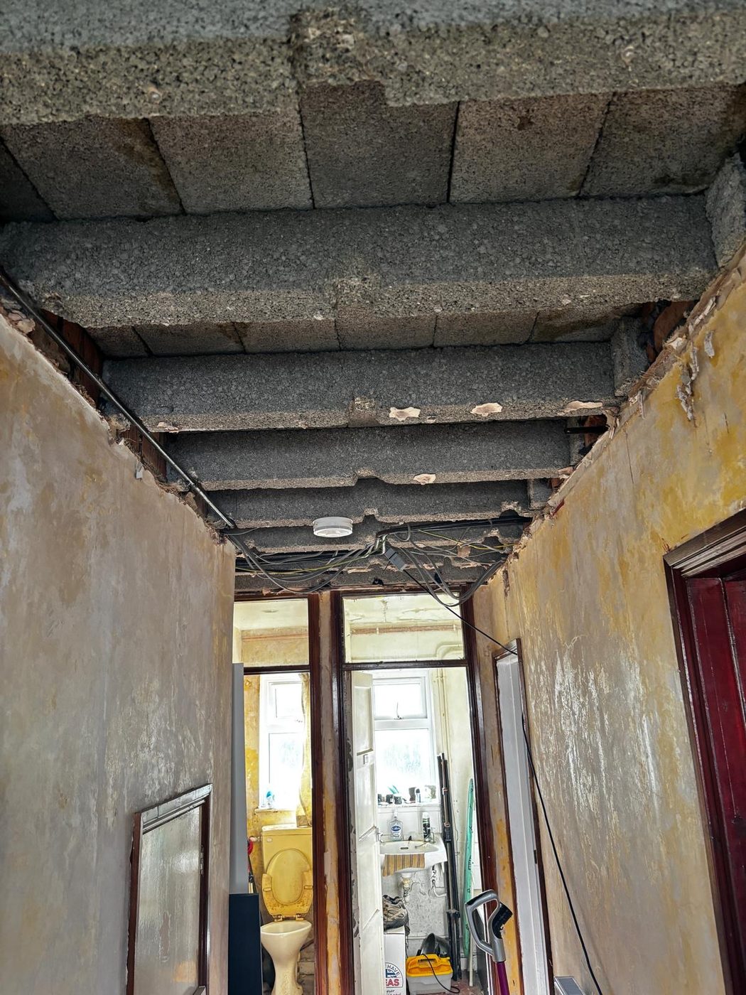 First fix in progress with the ceilings open
