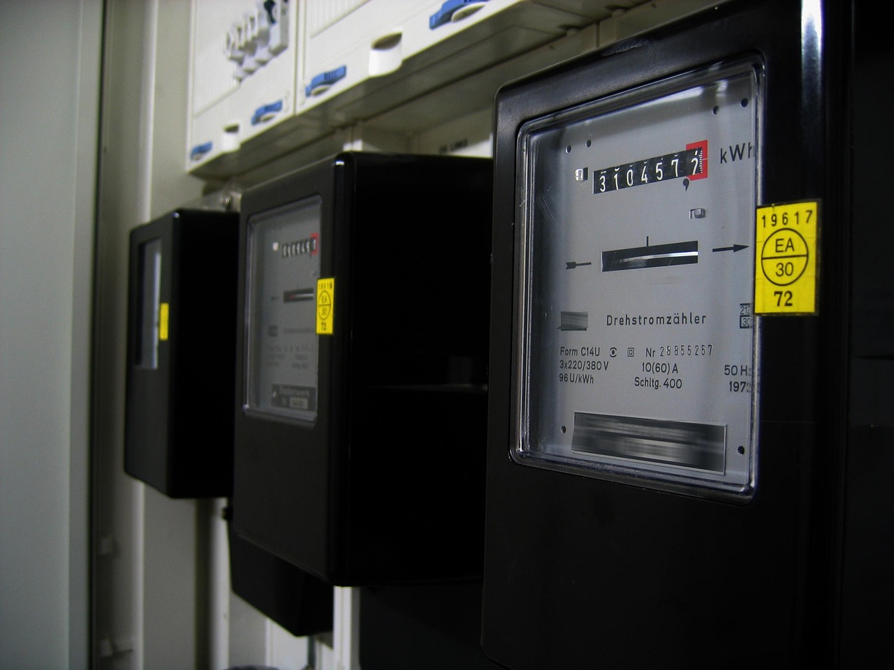 A meter cupboard — meter tails and the supply head